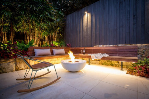 Ecosmart Fire Mix 850 Fire Pit Bowl - Graphite Finish / Black Burner - ESF.O.MX8.GH.B